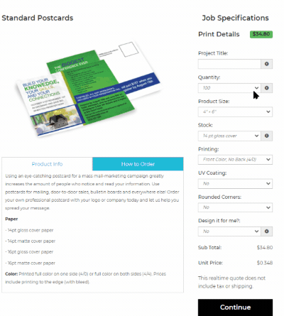 Front End Ordering Process