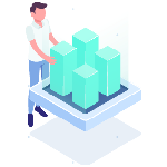 Isometric Man Floating Data