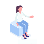 Isometric Woman Sitting